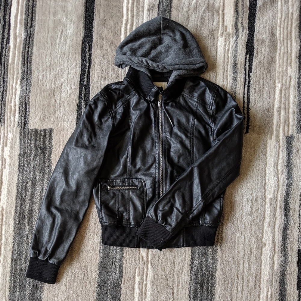Zumiez Faux Leather Hoodie Jacket